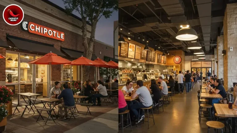 Comparing outdoor and indoor seating at different Chipotle locations during lunch hours