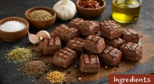 Chipotle steak with spices like cumin, garlic, and chipotle pepper